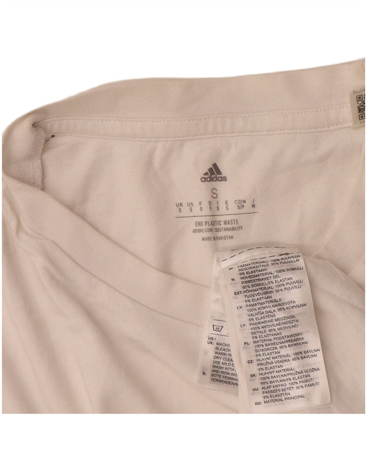 Adidas Herren Grafik T-Shirt Top Small Weiß Baumwolle
