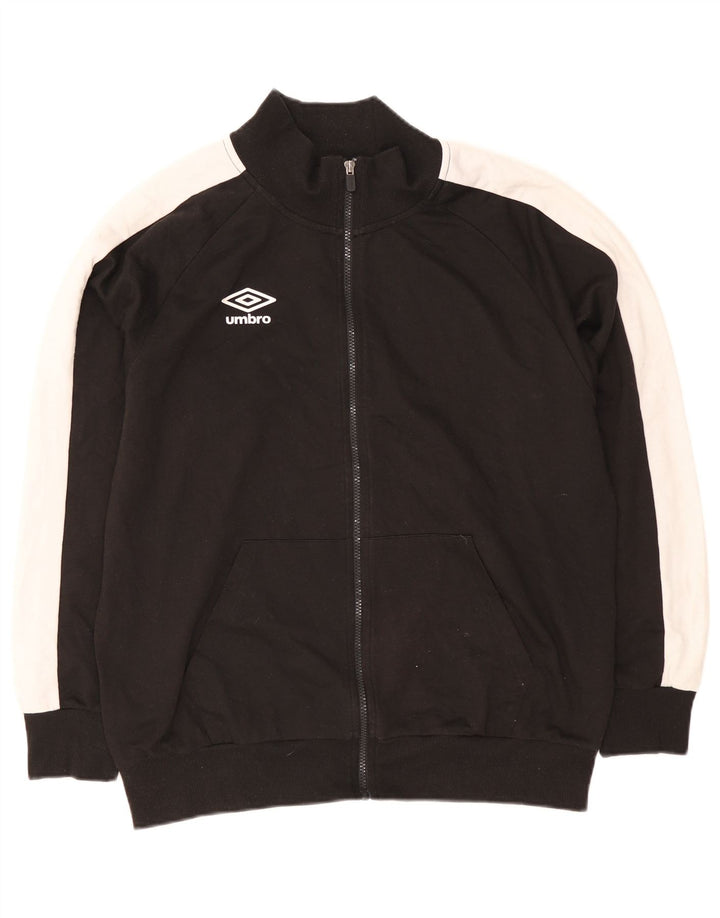 Umbro Herren-Trainingsanzug-Oberteil, Jacke, 2XL, Schwarz, Colourblock-Baumwolle