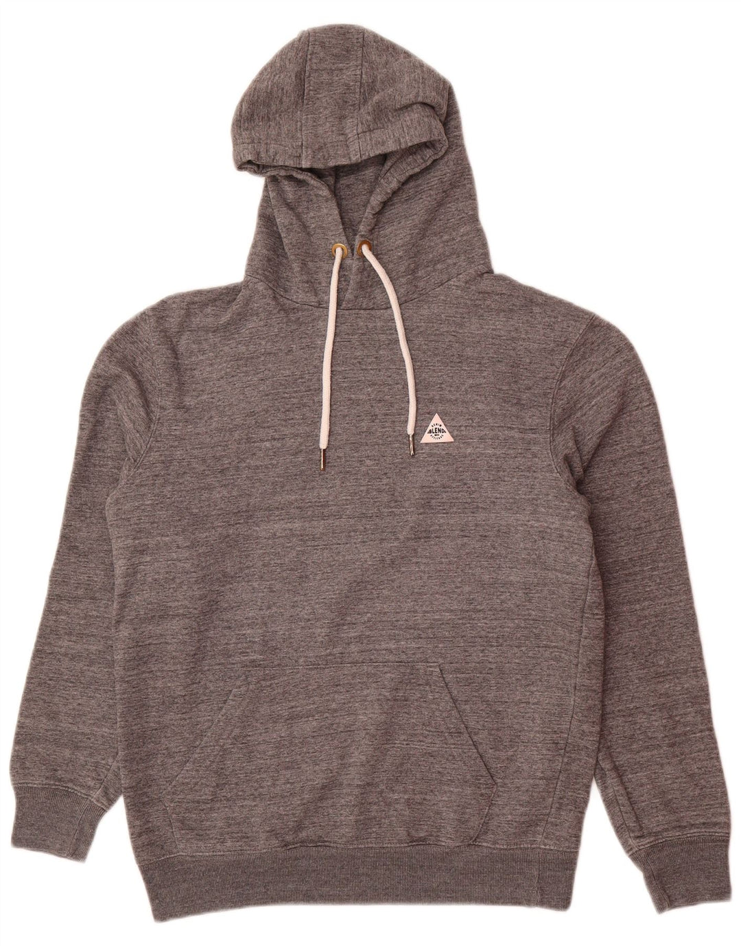 BLEND Mens Hoodie Jumper Medium Grey Flecked Cotton
