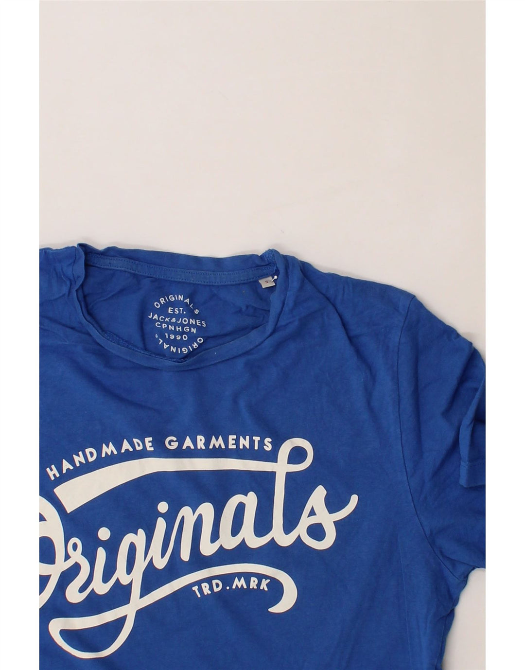 JACK & JONES Mens Graphic T-Shirt Top Small Blue Cotton Vintage Jack & Jones and Second-Hand Jack & Jones from Messina Hembry 
