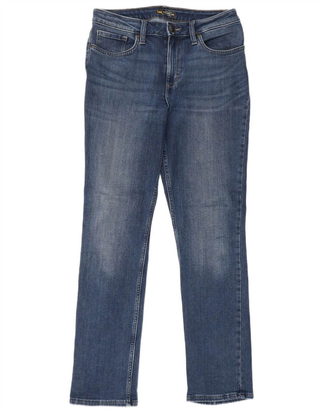 LEE Damen Mid Rise Regular Fit Straight Jeans W29 L31 Blaue Baumwolle