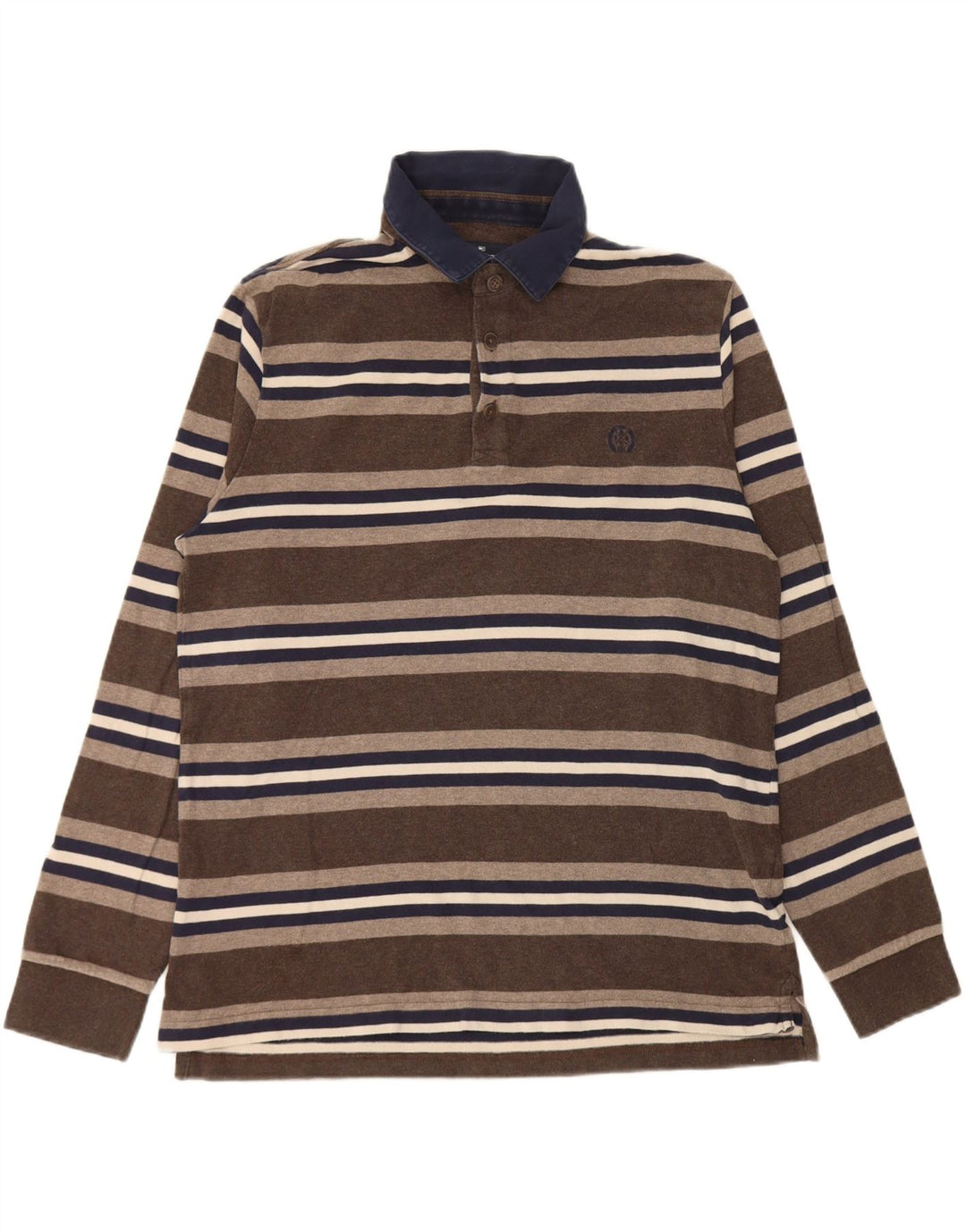 Marks & Spencer Herren Blue Harbour Langarm-Rugby-Poloshirt Mittelbraun
