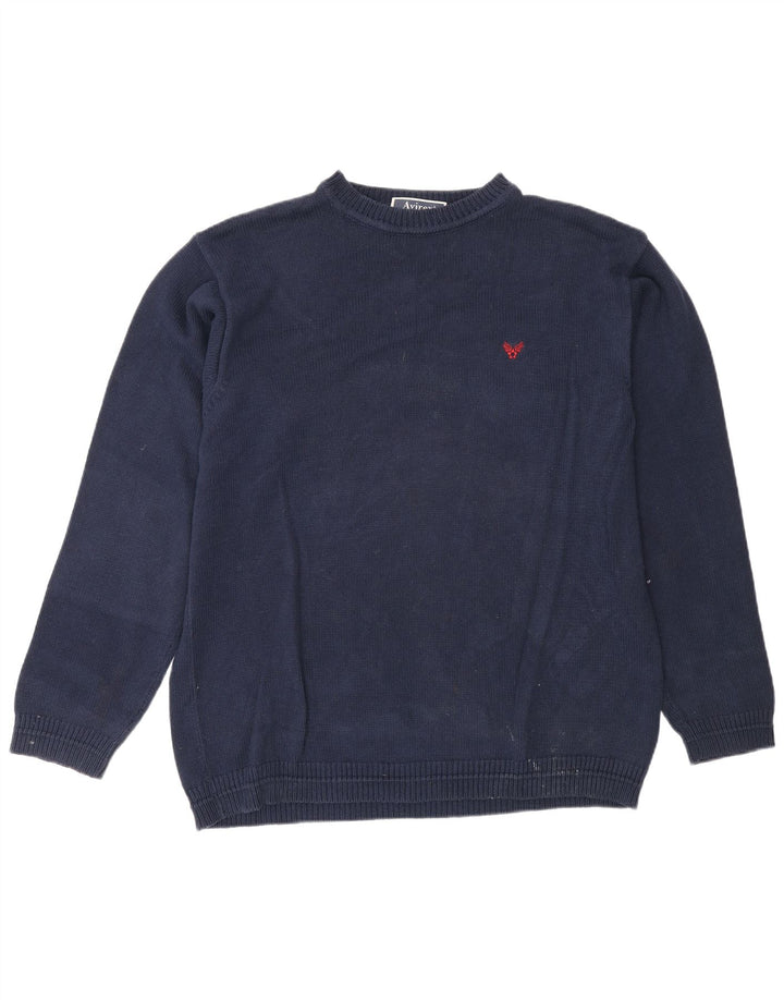 Avirex Herren-Pullover mit Rundhalsausschnitt, XL, Marineblau