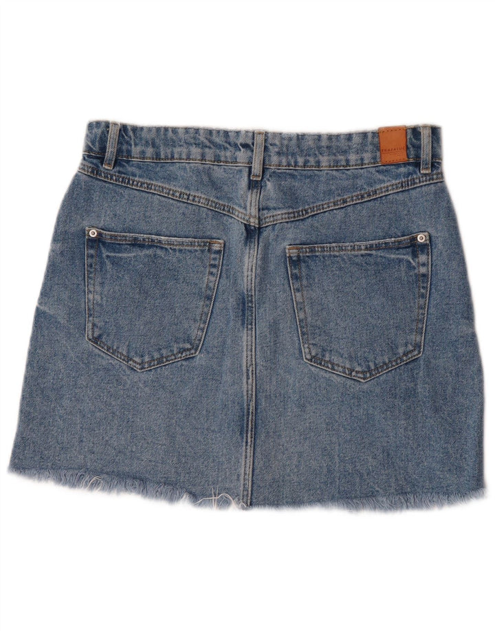Zara Damen Distressed Mini Denim Rock Medium W28 Blaue Baumwolle