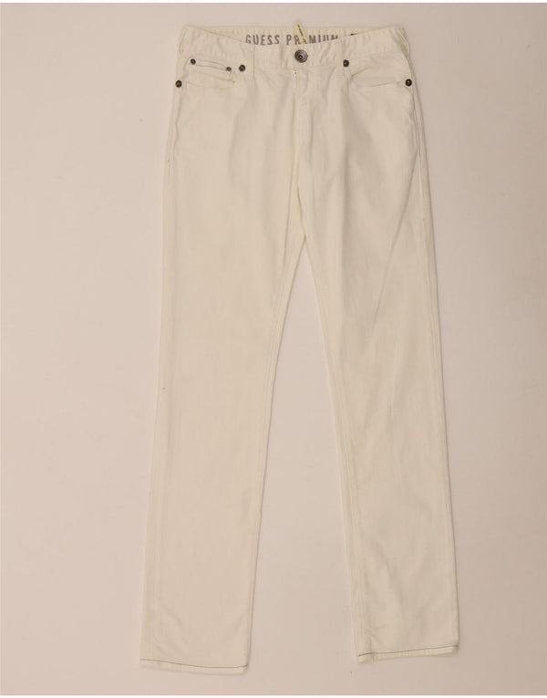 Guess Damen Slim Jeans W30 L34 Weiß