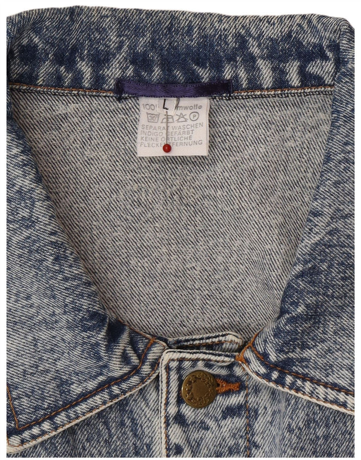 POLARIS Mens Denim Jacket UK 40 Large Blue Cotton