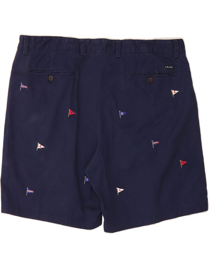 CHAPS Mens Abstract Pattern Chino Shorts W42 2XL Navy Blue Cotton Vintage Chaps and Second-Hand Chaps from Messina Hembry 