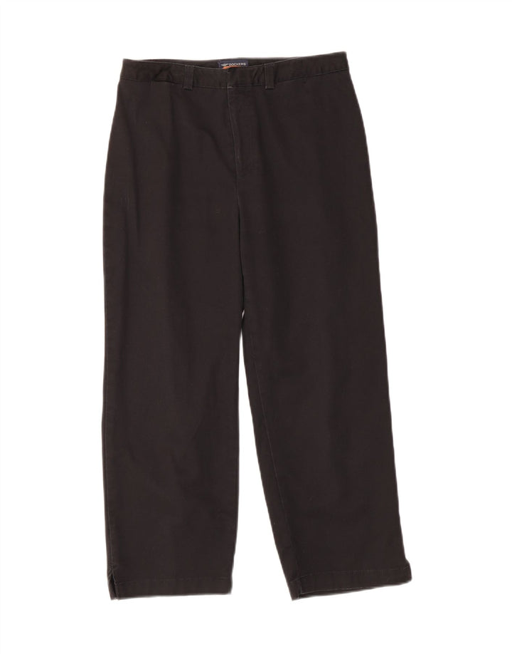 DOCKERS Womens Straight Capri Trousers US 8 Medium W28 L22 Black Cotton Vintage Dockers and Second-Hand Dockers from Messina Hembry 
