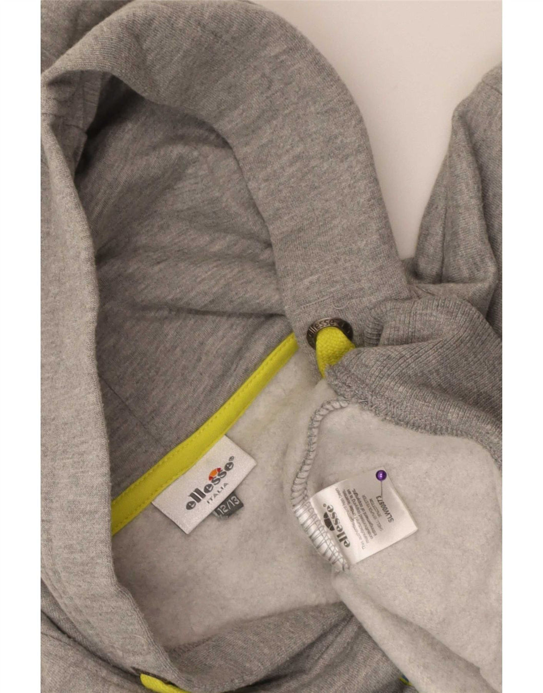 Ellesse Jungen-Pullover mit grafischem Kapuzenpullover, 12–13 Jahre, graues Polyester