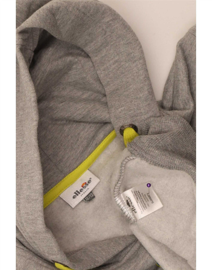 Ellesse Jungen-Pullover mit grafischem Kapuzenpullover, 12–13 Jahre, graues Polyester
