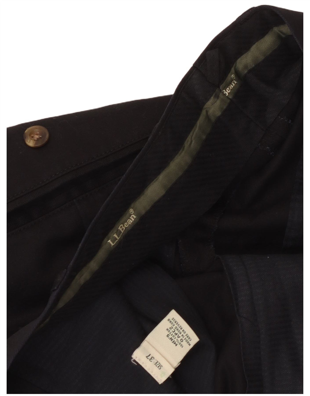 L.L.Bean Herren-Freizeithose mit Pegged, W37, L32, schwarze Baumwolle