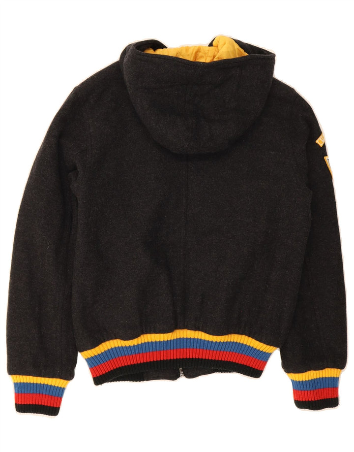 FISHBONE Mens Zip Hoodie Sweater Small Grey Wool Vintage Fishbone and Second-Hand Fishbone from Messina Hembry 