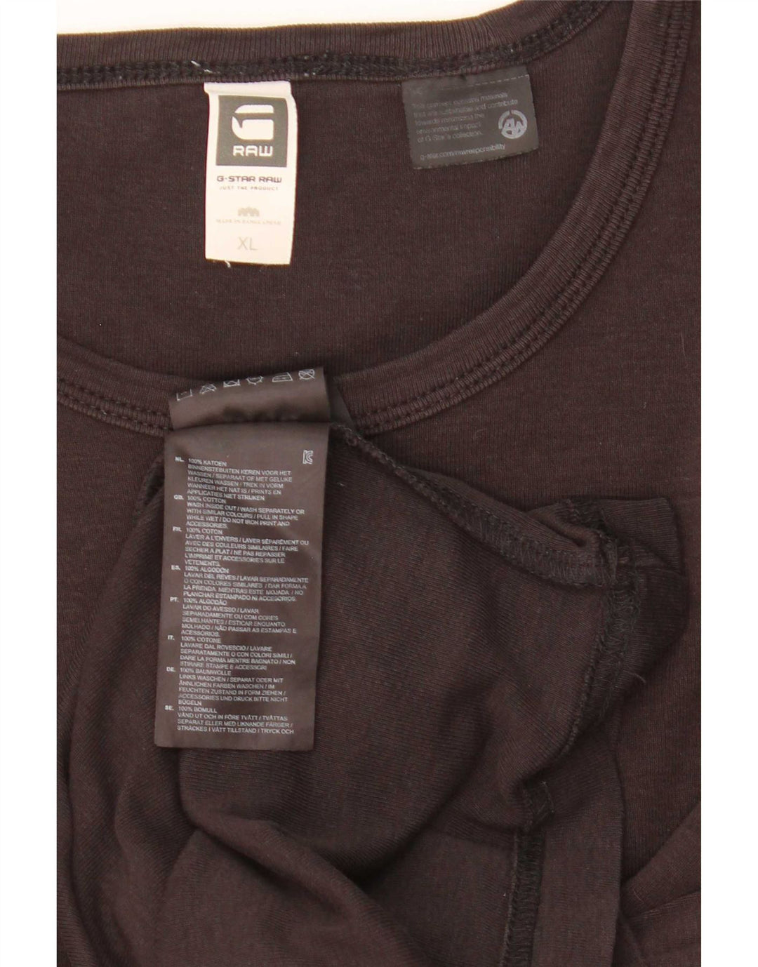 G-Star Herren Top Langarm XL Schwarz Baumwolle