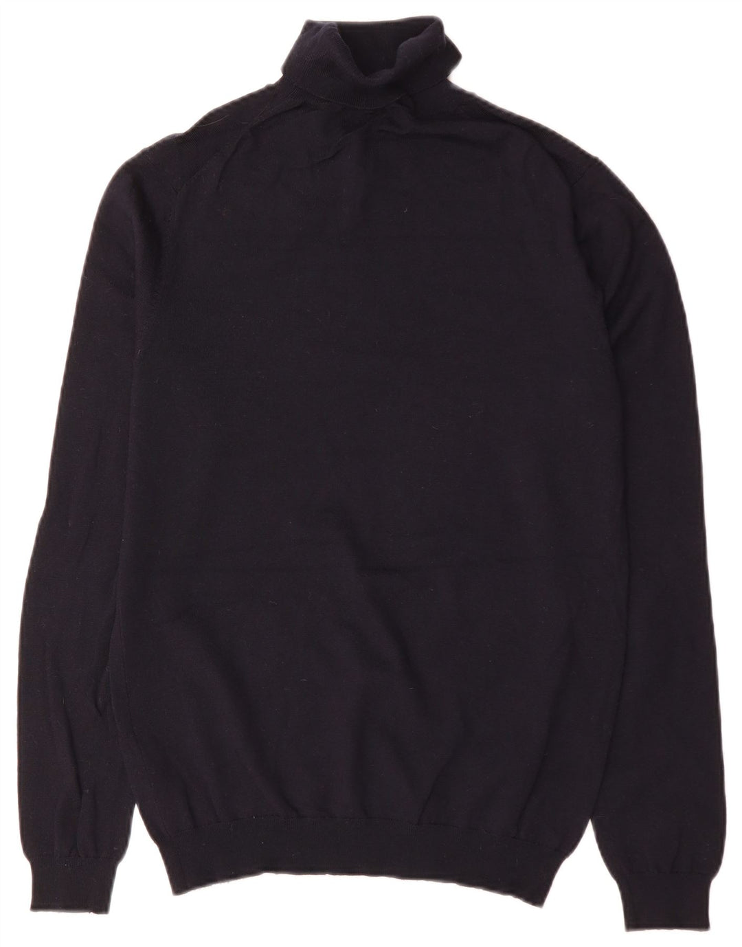 Reiss Herren-Rollkragenpullover aus mittelblauer Wolle in Marineblau