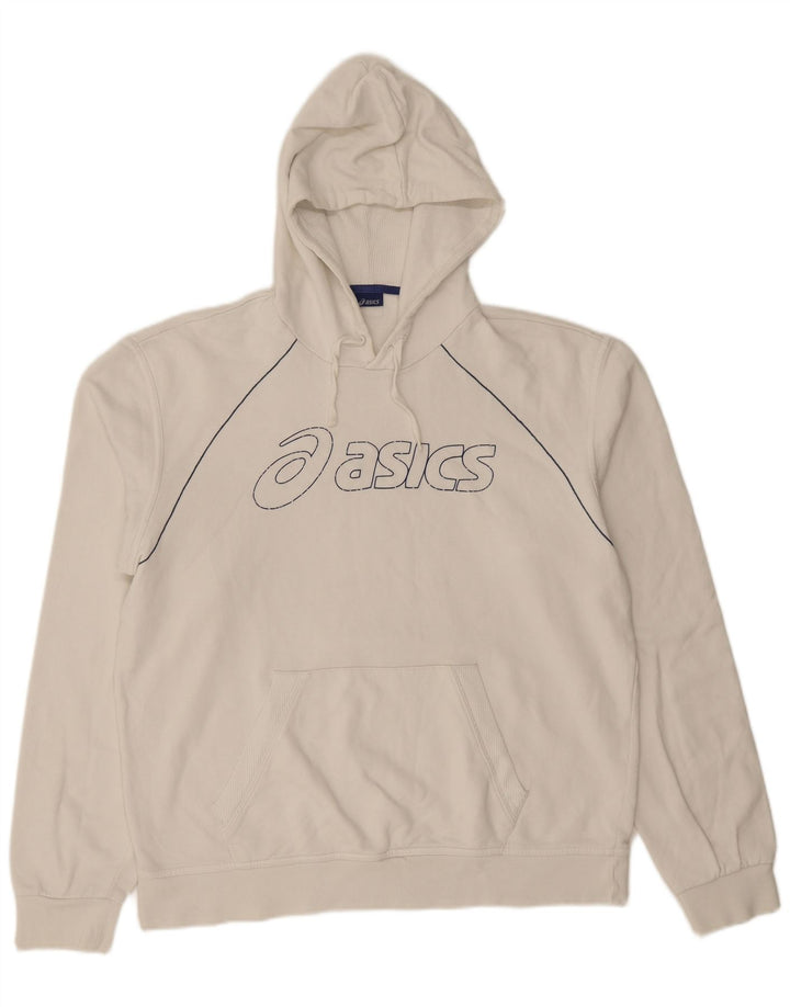 Asics Herren Graphic Hoodie Pullover XL aus weißer Baumwolle