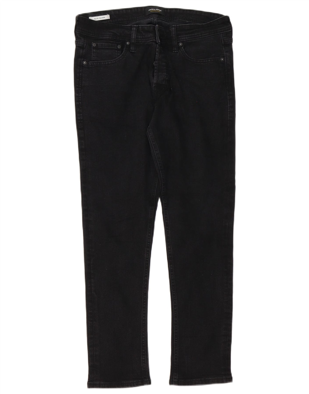 Jack & Jones Herren GLENN Slim Jeans W34 L30 Schwarze Baumwolle