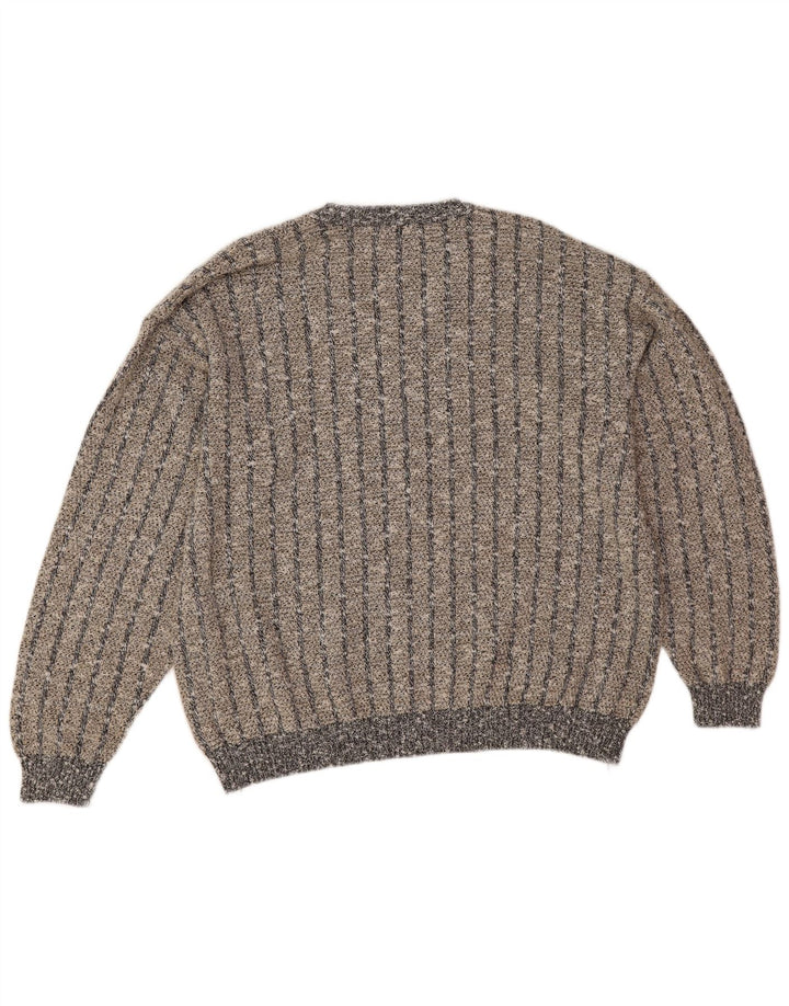 Suspense Herren-Pullover mit V-Ausschnitt, XL, blau gestreift
