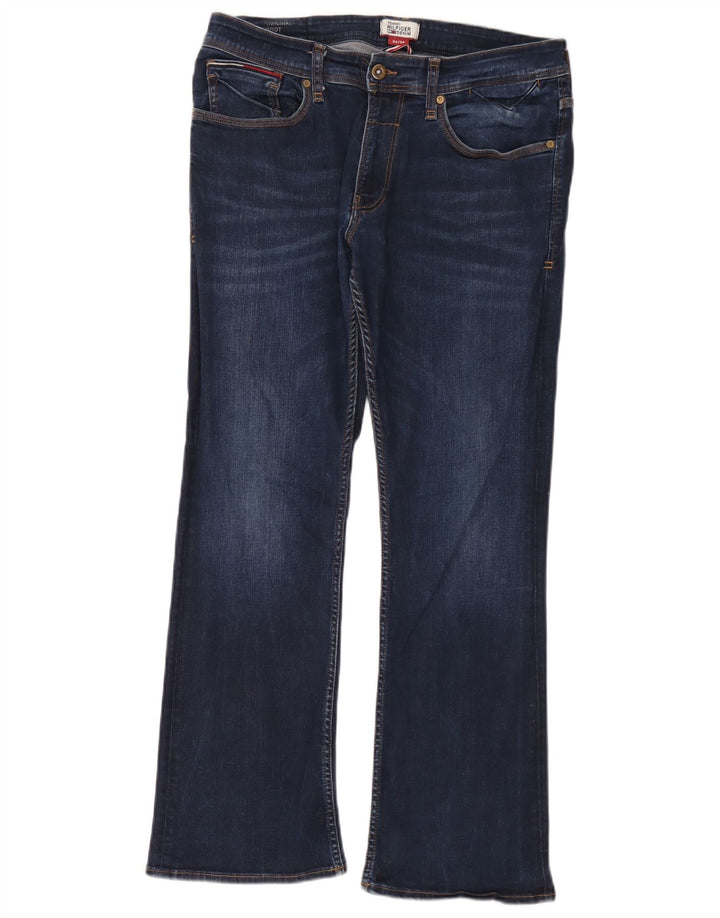 Tommy Hilfiger Herren Zathan Bootcut Jeans W34 L30 Marineblau Baumwolle