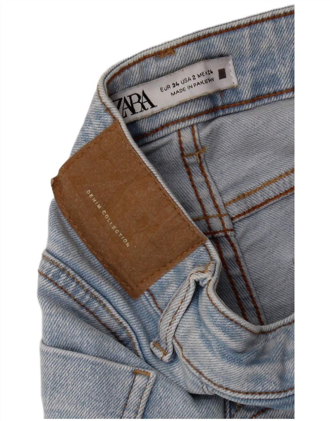 Zara Damen Schlagjeans EU 34 2XS W24 L27 Blau