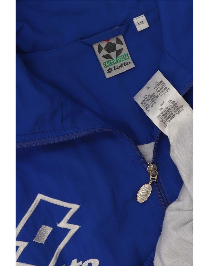 Lotto Herren-Trainingsanzugoberteil mit Grafik, 2XL, blaues Colourblock-Nylon