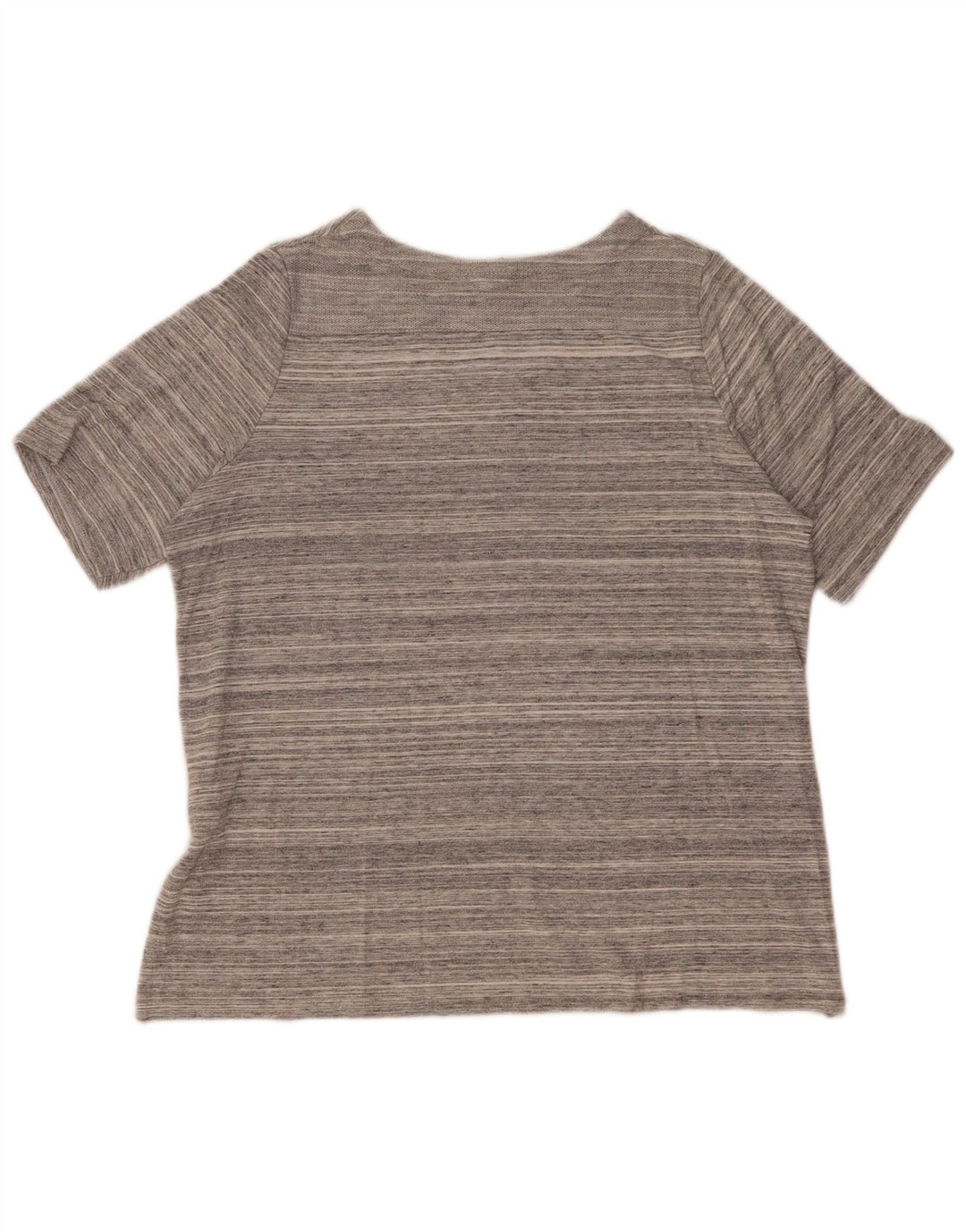 Nike Damen T-Shirt Top UK 14 Mittelgrau gestreift aus Baumwolle