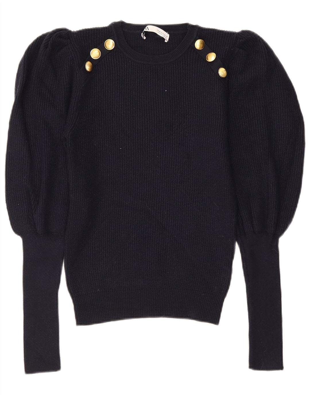 Zara Damen-Pullover mit Rundhalsausschnitt, Gr. 12, mittleres Marineblau