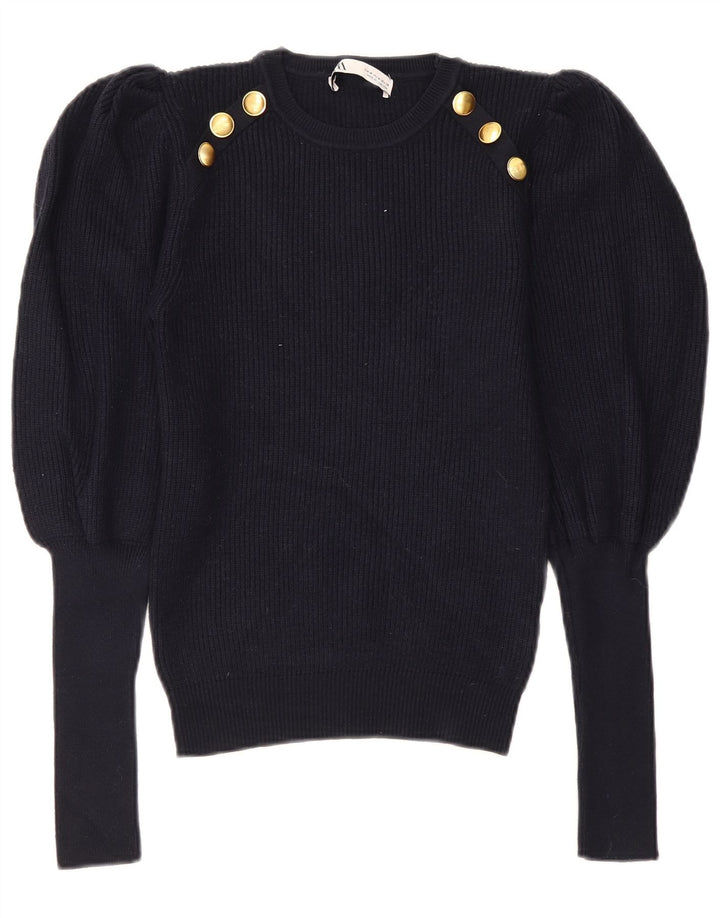 Zara Damen-Pullover mit Rundhalsausschnitt, Gr. 12, mittleres Marineblau