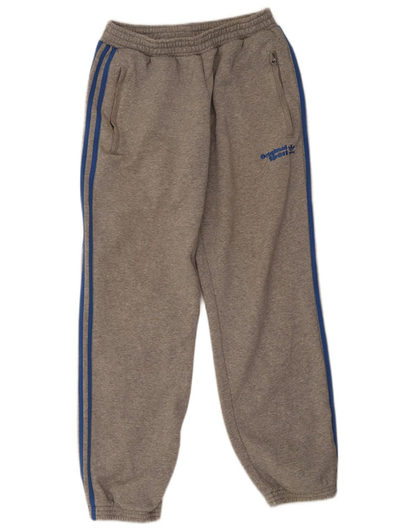 Adidas Herren-Trainingshose, Jogginghose, klein, grau gefleckte Baumwolle