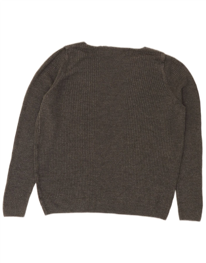 Marks & Spencer Damen Pullover mit V-Ausschnitt, UK 14, Mittelgrau