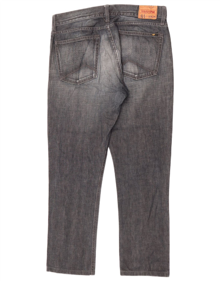 Meltin' Pot Herren Straight Jeans W34 L28 Blaue Baumwolle