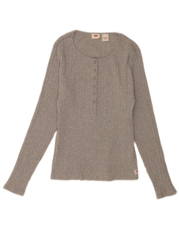 Levi's Damen Regular Top Langarm UK 14 Large Grau