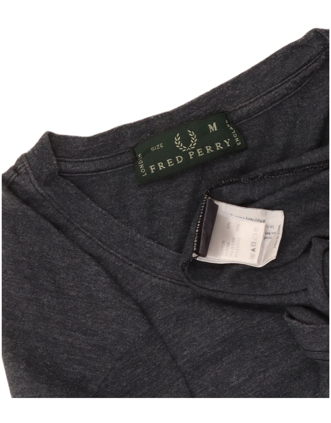 Fred Perry Damen Top Langarm UK 14 Medium Marineblau Baumwolle