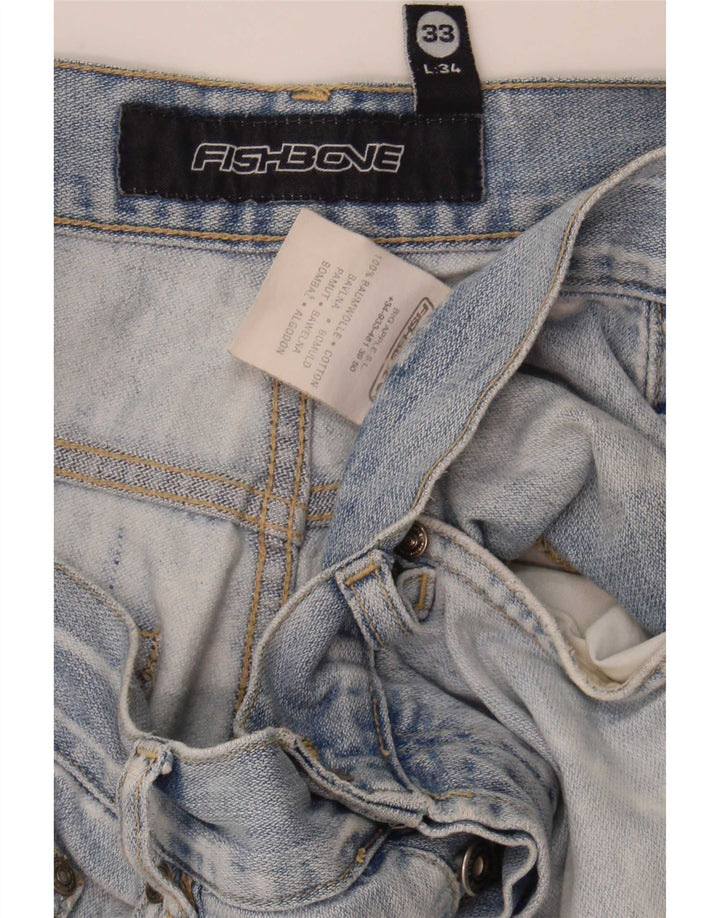 Fishbone Herren Bootcut Jeans W33 L34 Blaue Baumwolle