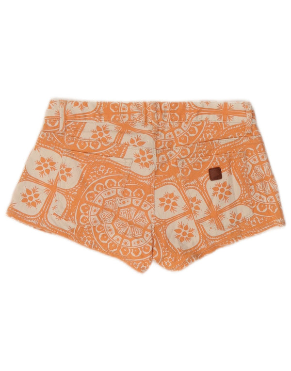 Roxy Womens Casual Shorts W27 Small Orange Fair Isle Baumwolle