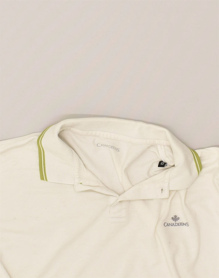 CANADIENS Mens Polo Shirt IT 52 Large White Cotton | Vintage Canadiens | Thrift | Second-Hand Canadiens | Used Clothing | Messina Hembry 