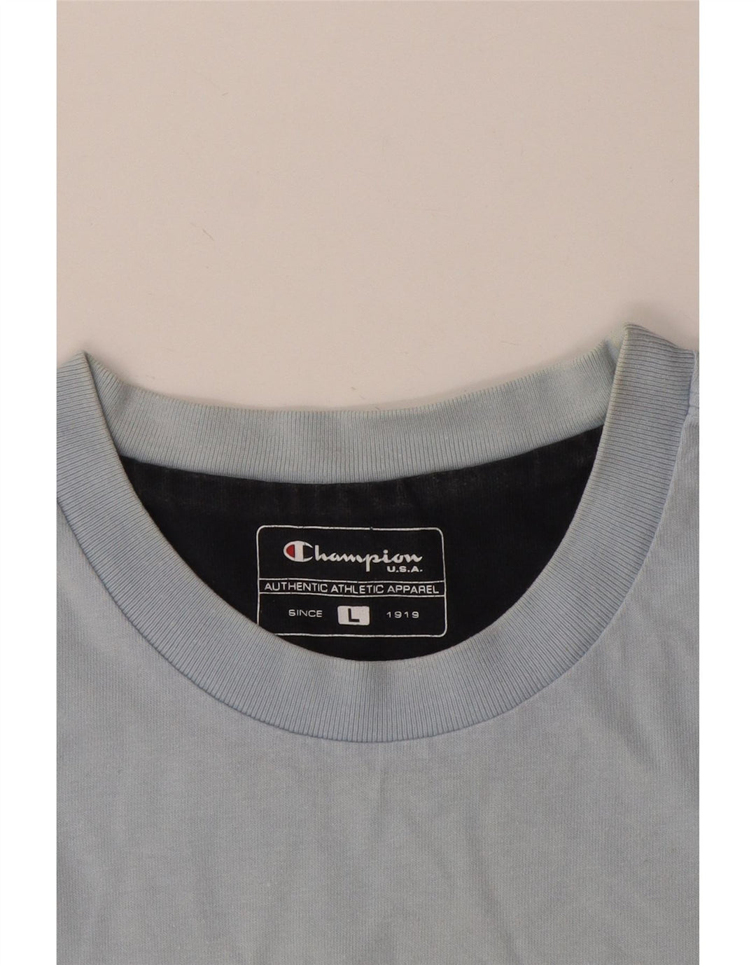 Champion Herren T-Shirt mit Grafik, Größe L, Blau