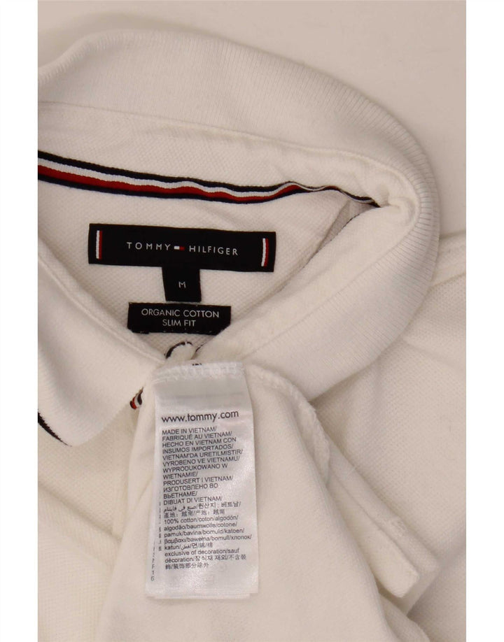 Tommy Hilfiger Herren-Poloshirt mit schmaler Passform, mittelweiße Baumwolle