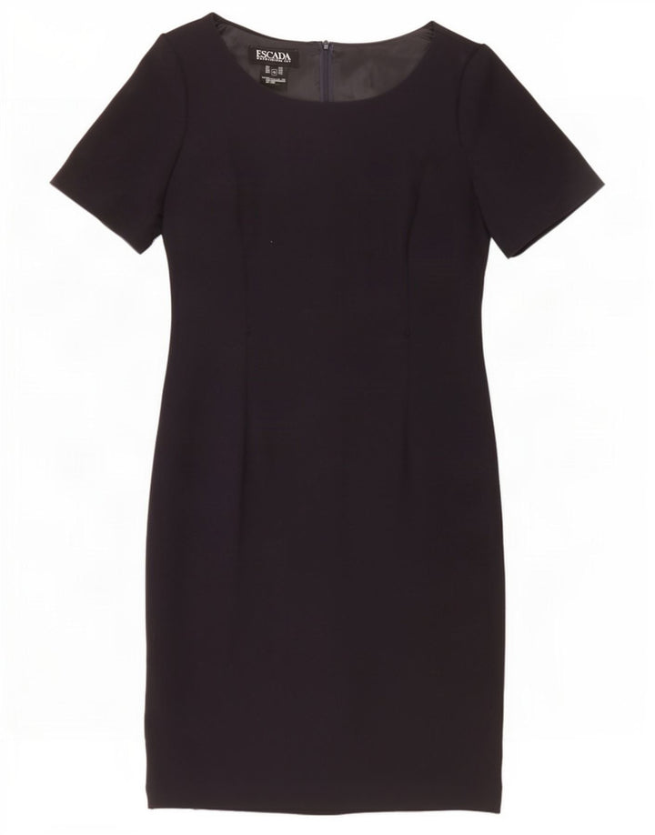 Escada Damen Etuikleid EU 40 Medium Marineblau Schurwolle