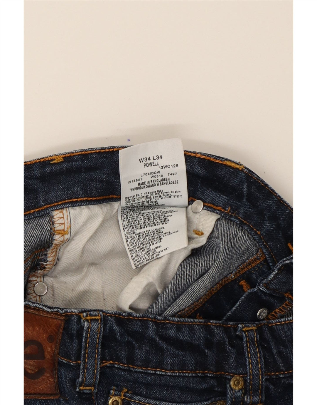 LEE Damen Powell Straight Jeans W34 L30 Marineblaue Baumwolle