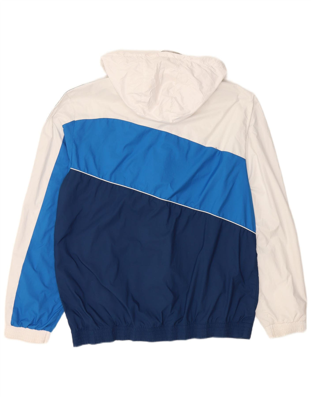Adidas Herren-Regenjacke mit Kapuze, UK 40, Größe L, Marineblau, Farbblock-Polyester