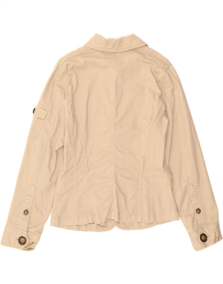 MOSSIMO Womens Military Blazer Jacket UK 14 Medium Beige Cotton Vintage Mossimo and Second-Hand Mossimo from Messina Hembry 