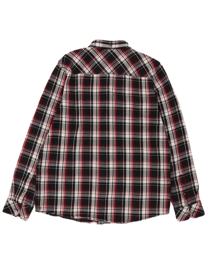 Carhartt Herren Worker Wear Flanellhemd mit normaler Passform, groß, schwarz kariert
