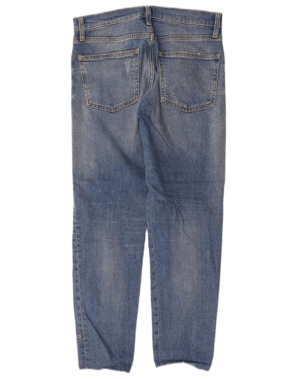 Zara Damen Slim Jeans EU 34 2XS W24 L26 Blau gepunktet