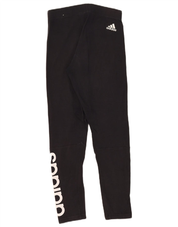 Adidas Damen Graphic Leggings UK 8 Small Schwarz Baumwolle