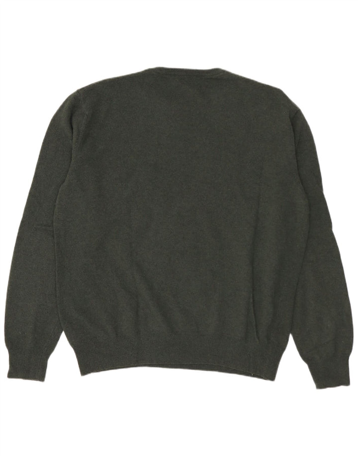 Kappa Herren-Pullover mit Rundhalsausschnitt, groß, grüne Lammwolle