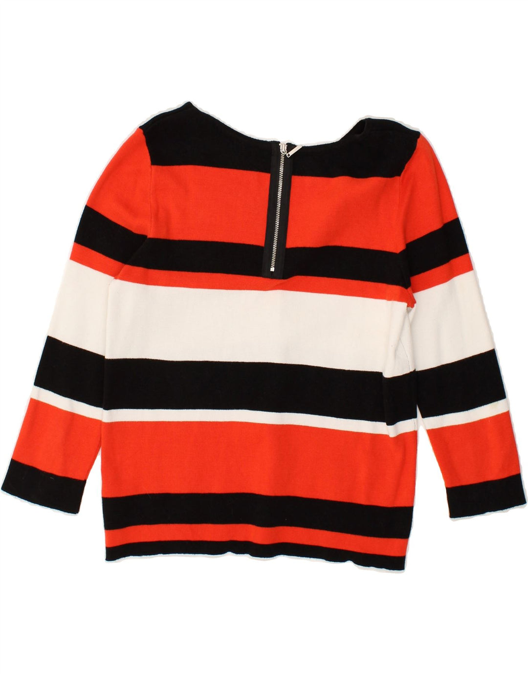OASIS Womens Top Long Sleeve UK 12 Medium Red Striped Cotton | Vintage Oasis | Thrift | Second-Hand Oasis | Used Clothing | Messina Hembry 