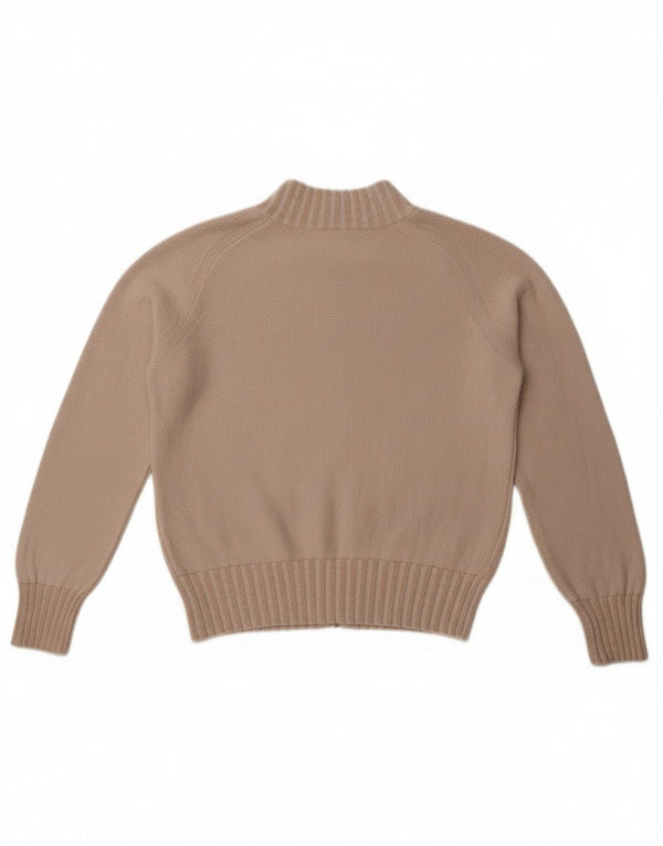 Trussardi Jeans Damen-Cardigan-Pullover UK 16 Large Beige Baumwolle