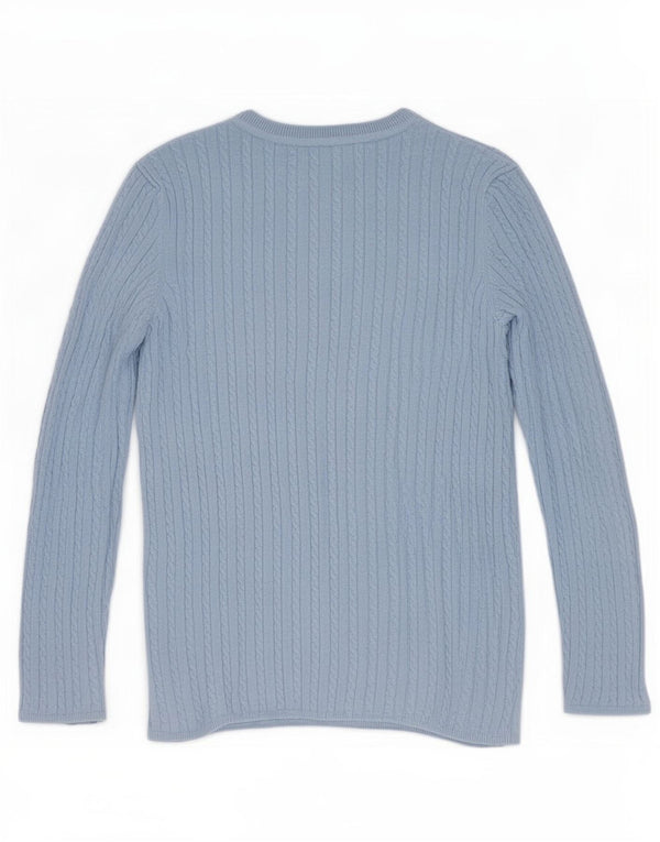 Tommy Hilfiger Damen-Pullover mit Rundhalsausschnitt, Gr. 10, Größe S, blau, Baumwolle