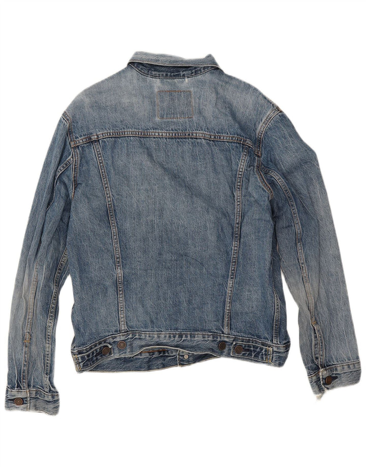 Levi's Herren Jeansjacke UK 38 Mittelblaue Baumwolle