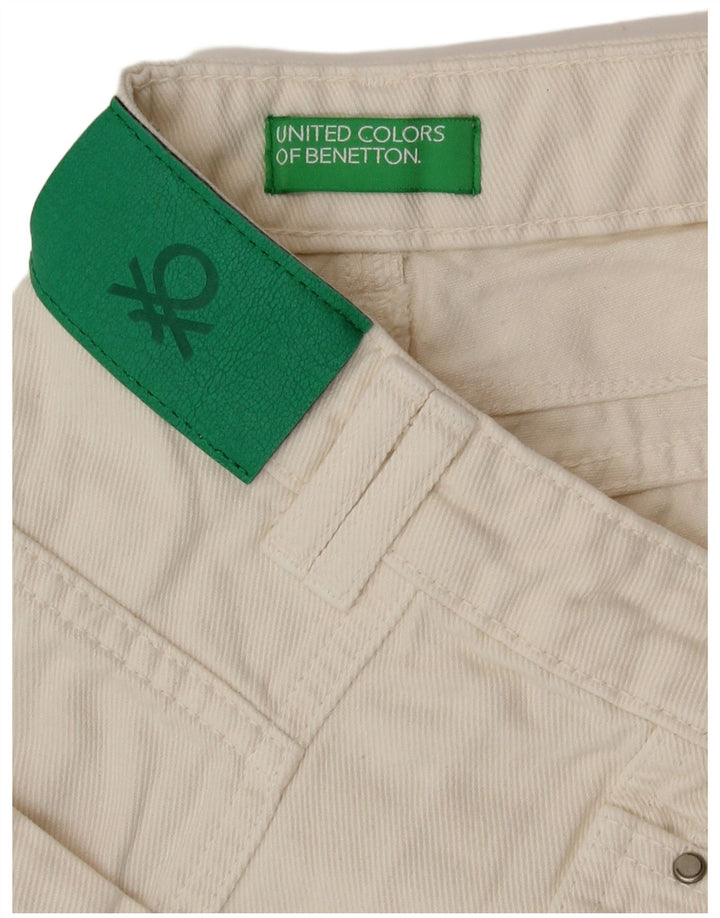 Benetton Damen Tapered Jeans W30 L29 Off White